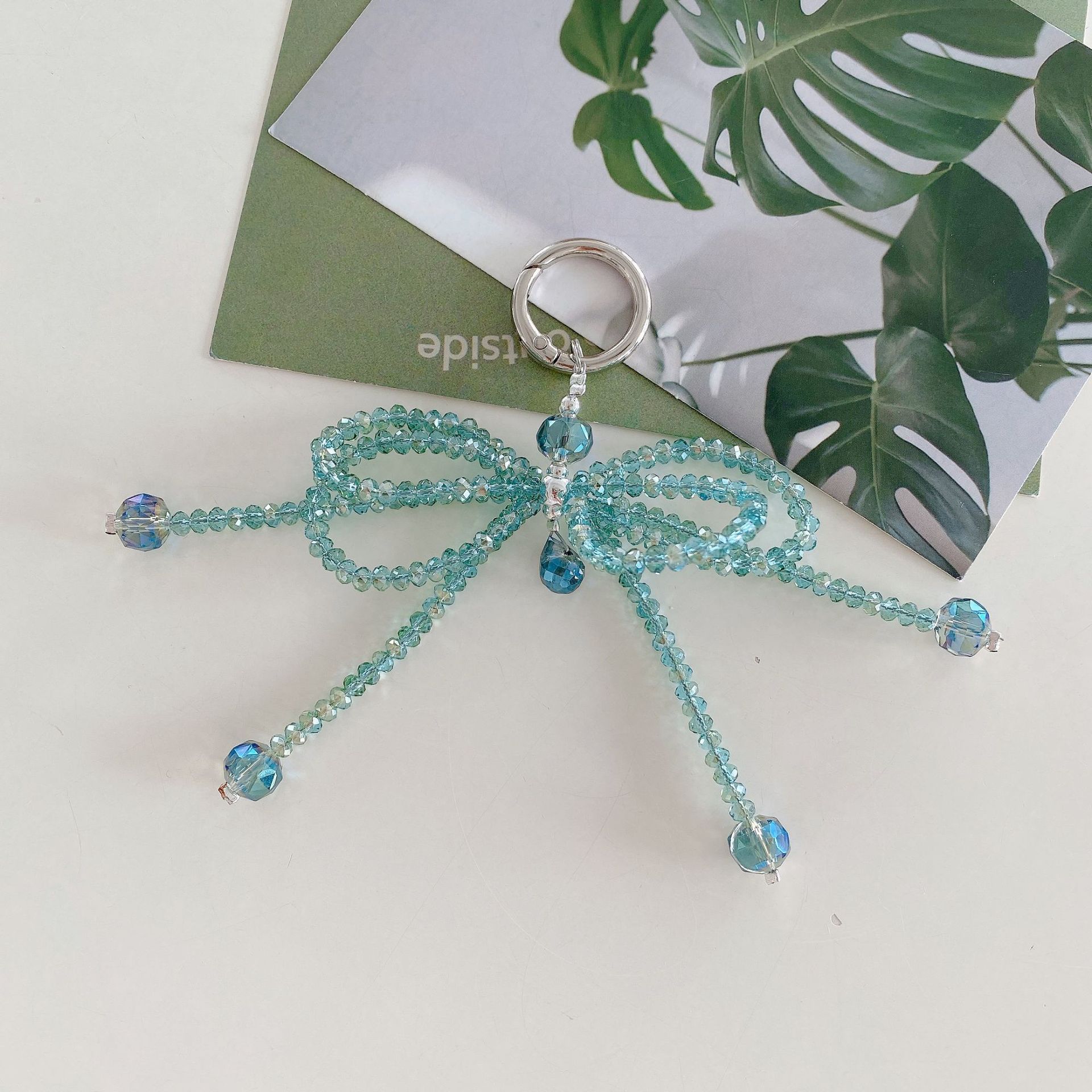 Mujeres de alta calidad hechas a mano colgante de teléfono móvil brazalete de arco de cristal pulsera de moda colgante corta mano de mano