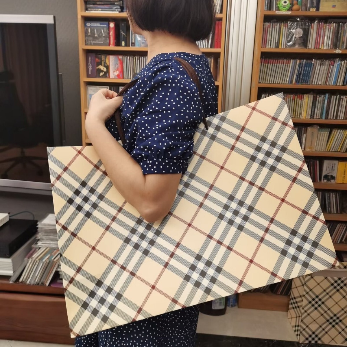 H1#横版特大号XXL提绳袋纸袋礼品袋服装化妆品节日购物手提绳袋