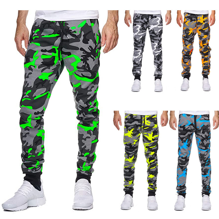 Cross Mirror New Autumn Winter Hot Sale Men's Casual Camouflage Mid Rise High Stretch Printed Stretch Fabric Spot Sports Jogging Bottoms_voghion.com