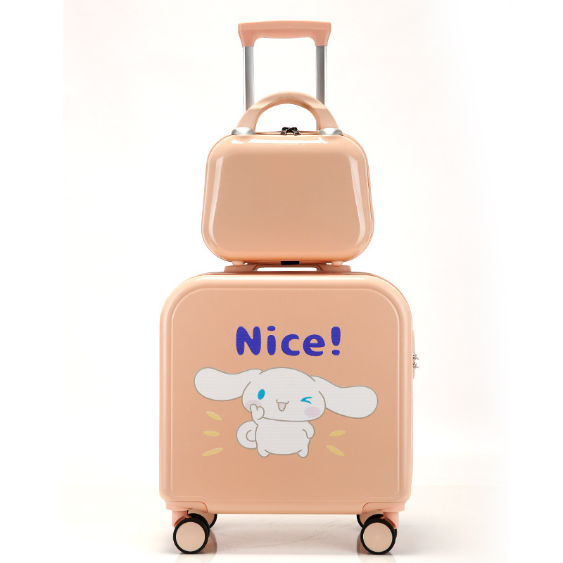 Pequeño equipaje 18 pulgadas universal rueda contraseña embarque caso imprimible logo niños cremallera trolley caso al por mayor