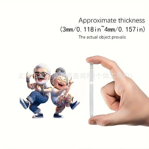 Cartoon Cute Elderly Acrylic Creative Car Ornament Couple Wedding Gift for Friends Memory Keepsake Home