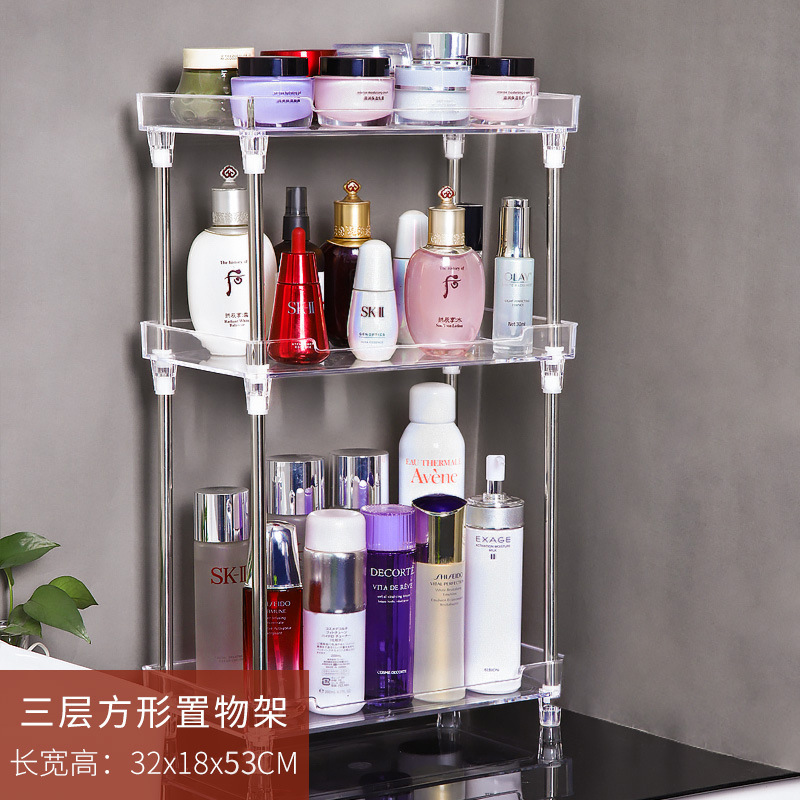 Suministro directo de fábrica baño rack de almacenamiento Acero inoxidable ponche-libre artículos de tocador almacenamiento rack cosméticos Almacenamiento de escritorio