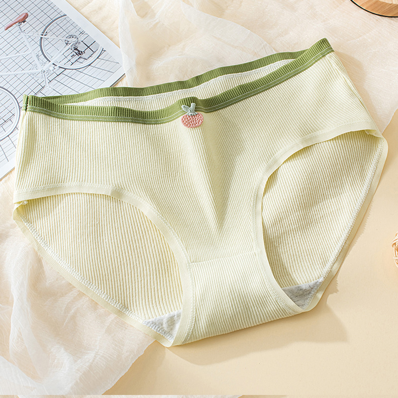 Fábrica al por mayor ropa interior de verano de las mujeres de algodón antibacteriano transpirable ropa interior de niña delgada sin costuras de cintura media triángulo ropa interior de mujer