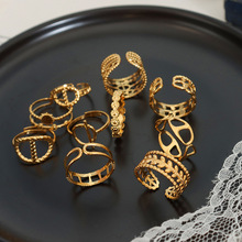 法式极简小众百搭轻奢ins风素圈戒指跨境不锈钢 不掉色批发饰品