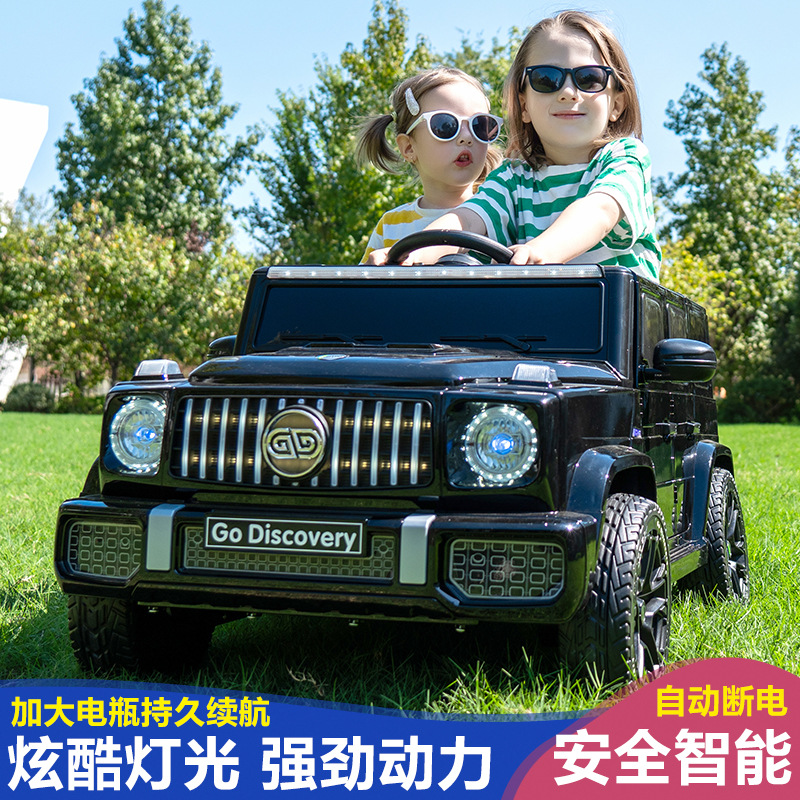 Children's electric car, four-wheeled remote control car for boys and girls, with music, rechargeable, self-driving battery-powered toy car.