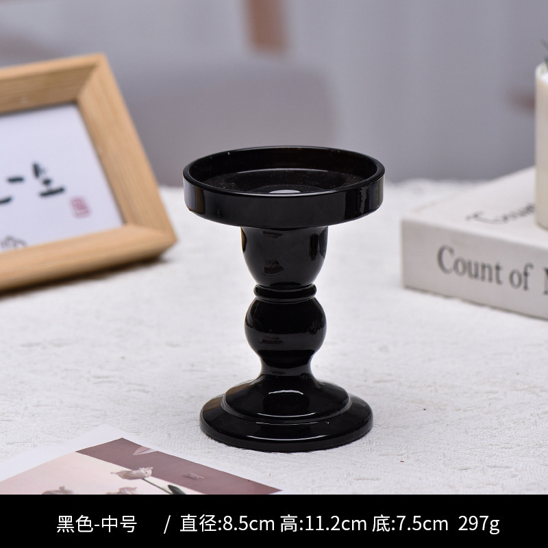 越境卸売 高脚ガラスキャンドルホルダー3点セット 透明 小型 ヨーロピアンスタイル レストラン用 即納 ガラス工芸品|undefined