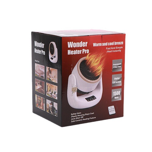 Remote control swivel household indoor heating and cooling two-in-one heating fan machine desktop German black technology electric heater