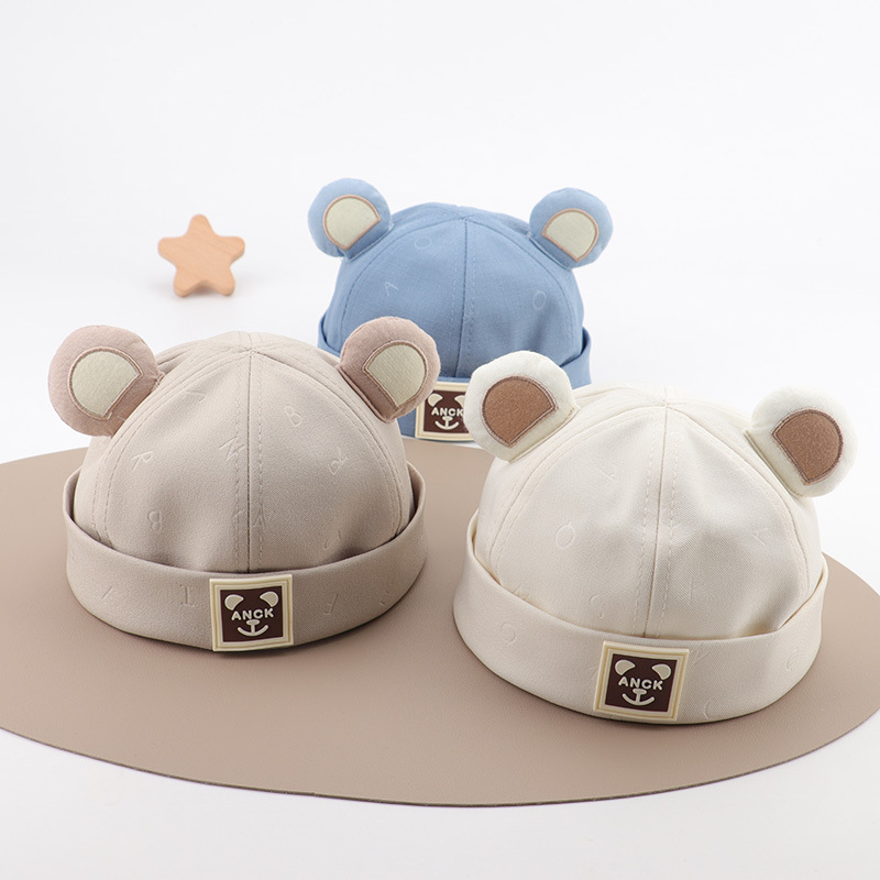 Sombrero para bebés primavera y otoño lindo pequeño niño Sombrero de primavera bebé delgado para salir a respirar gorra de piel de melón para niños