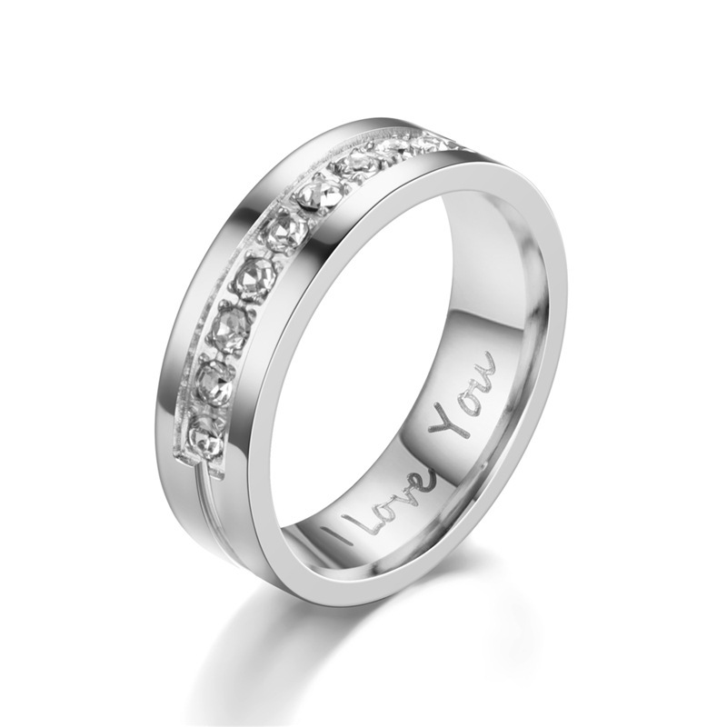 1 Piece Quantity Wholesale Jewelry Casual Simple Style Solid Color Titanium Steel Zircon Plating Inlay Rings