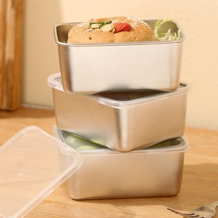 Cross -border refrigerator food storage box home freezing stainless steel fresh -keeping box food -grade kitchen storage seal box 4