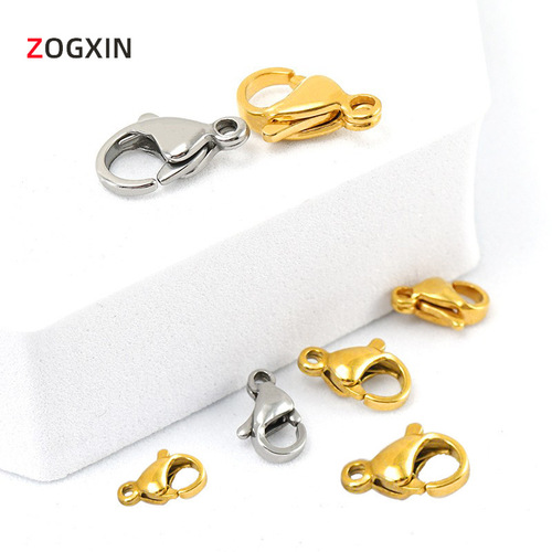Stainless steel plated with 18K real gold lobster claw necklace box bag hook pendant connector decoration accessories wholesale