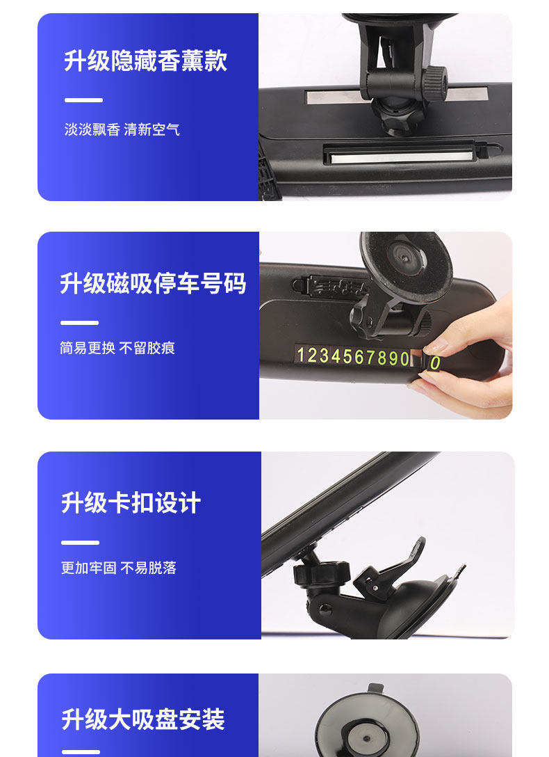 Car Interior Rearview Mirror with Suction Cup, Wide-Angle Electric Tricycle, Coach Car Auxiliary Driving and Reversing Mirror Modification