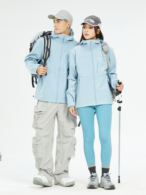 Kailas Stone の男性用と女性用の同じスタイルのソフトシェルジャケット、ベルベットの厚みのある単層防水ジャケット、ハイキングとサイクリングのジャケット、登山ジャケット|undefined
