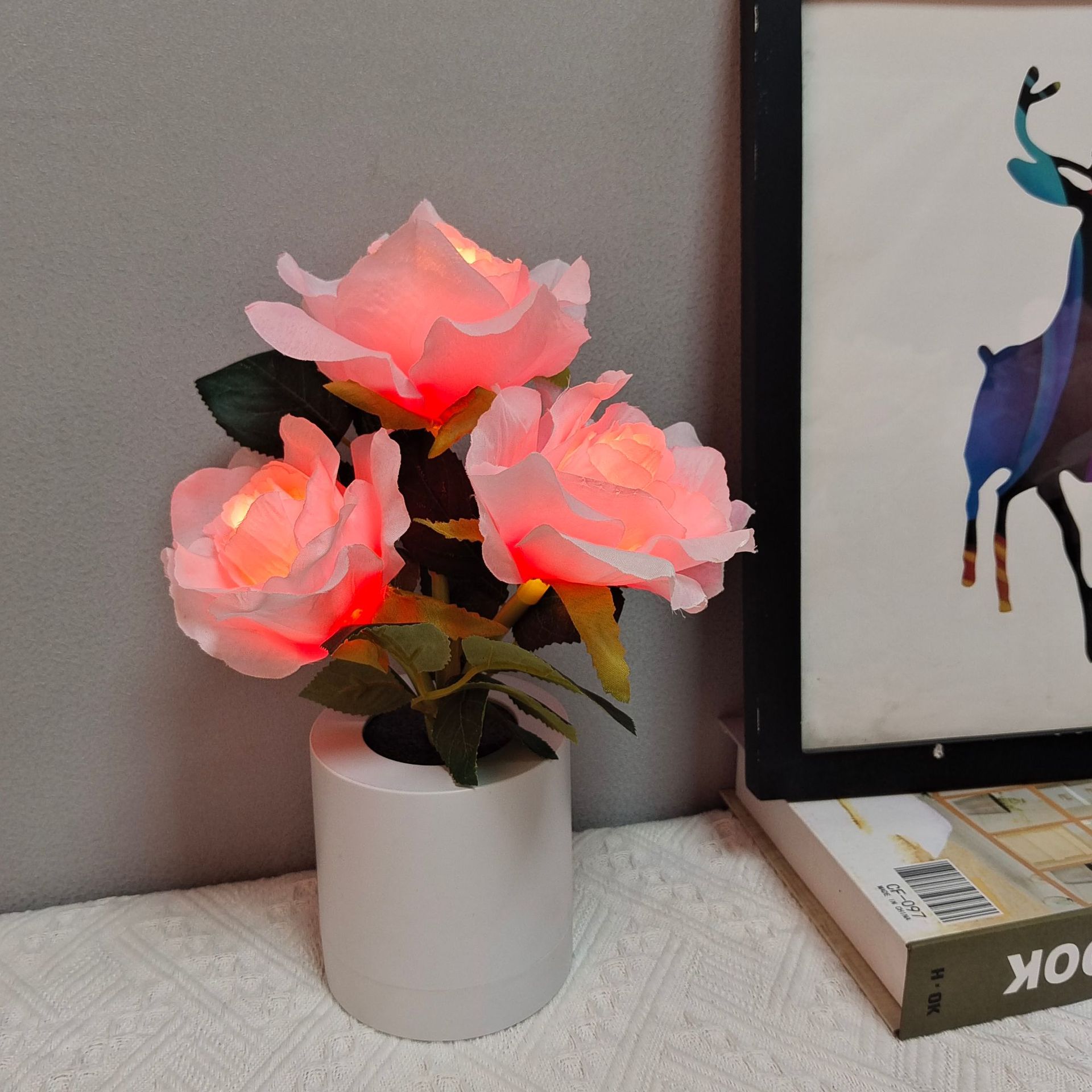 LED Champagne Rose Flower Lamp 6