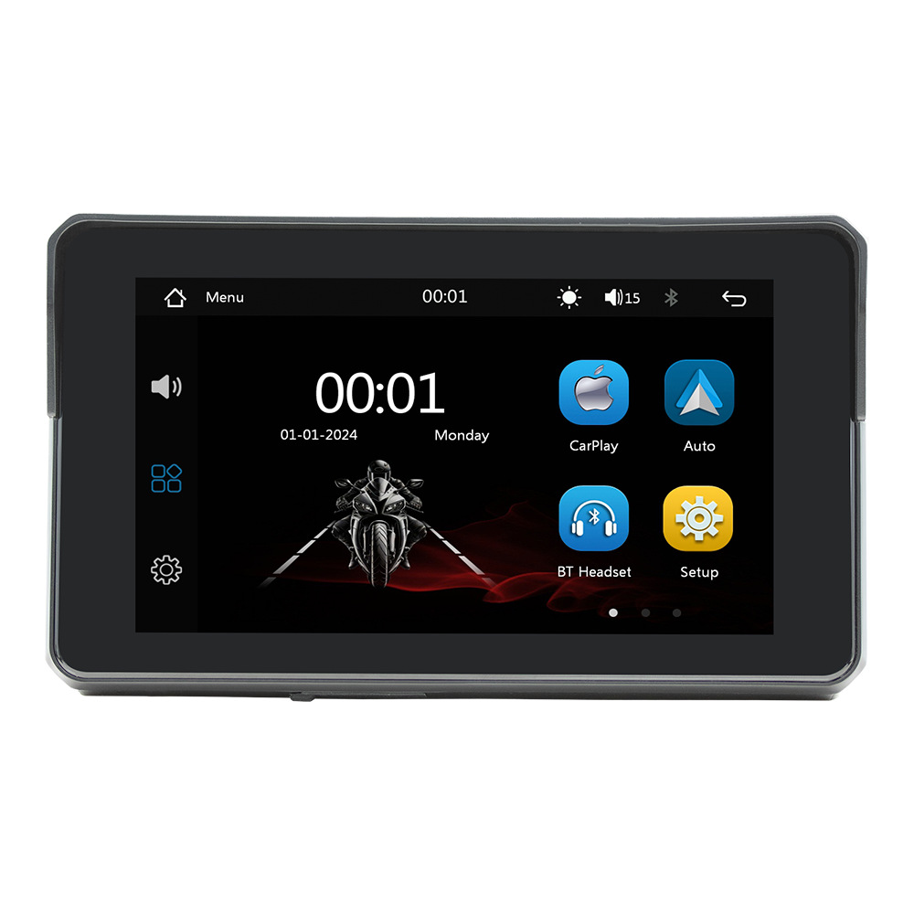 Motocicleta portátil de 5 pulgadas carplay automóvil pantalla de control central montada en el automóvil Bluetooth a prueba de agua de calidad de vida MP5