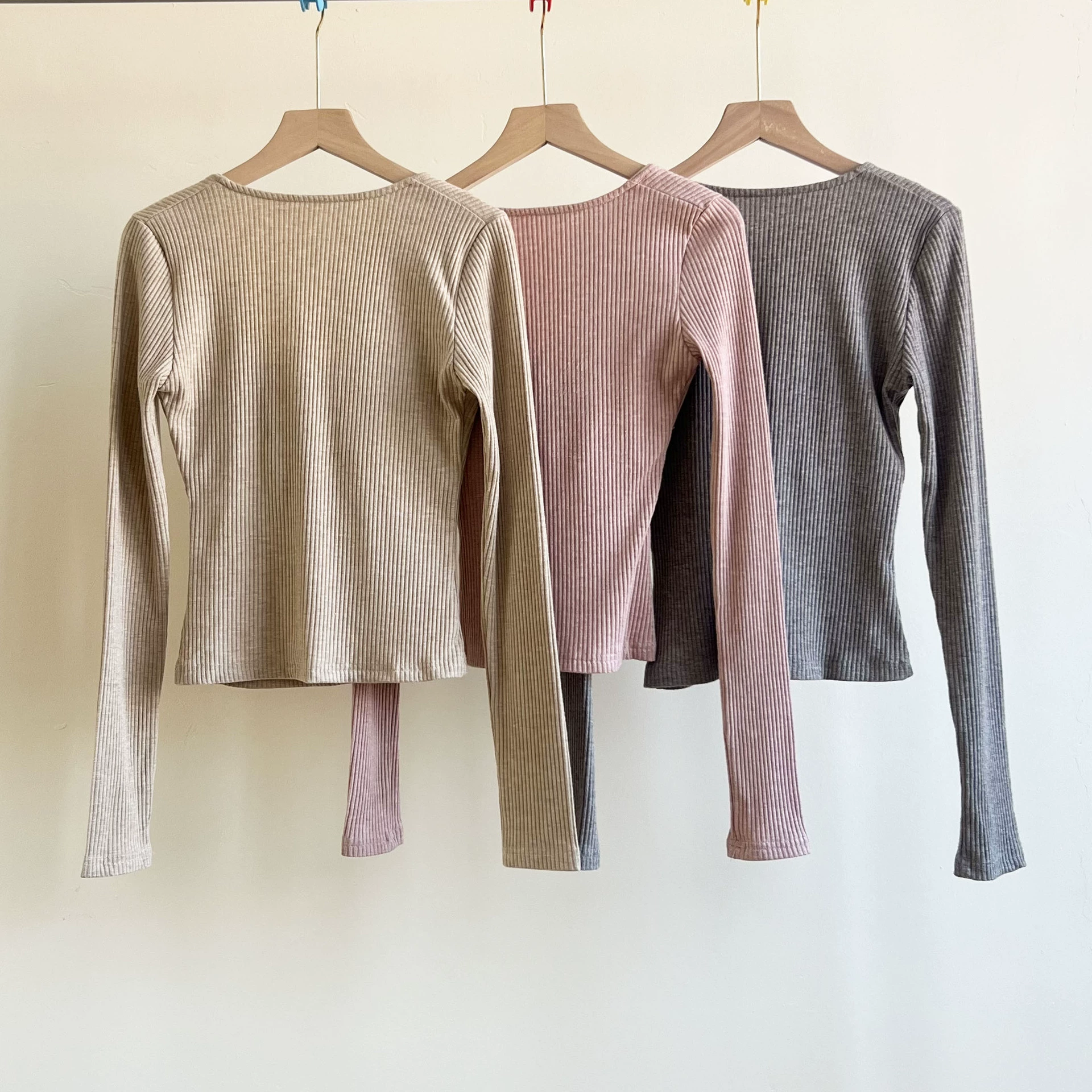 Autumn cute long-sleeve, drawstring, square neckline