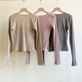 Осенний милый лонгслив, на шнурках, квадратный вырез