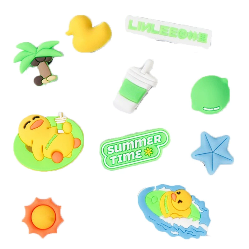 Маленькая желтая утка пещерная обувь декоративная пряжка DIY пещерная обувь обувь цветочная обувь декоративные аксессуары ПВХ мягкая резиновая обувь аксессуары