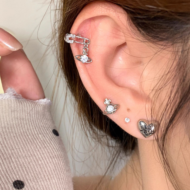 S925銀針精致ジルコン養耳セット小ピアス