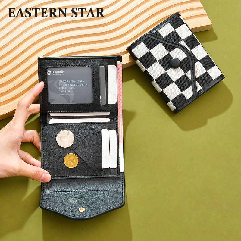 Dongxin 2022 nueva cartera de las mujeres de LA PU corto retro moda monedero transfronterizo de Moda multi-funcional bolso del estudiante