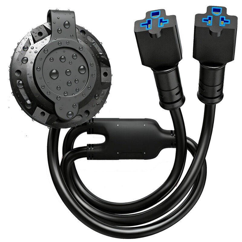20A Ac Port Plug, Coastal Power Inlet Plug, with 5-in-1 T-Type Blade Adapter Set