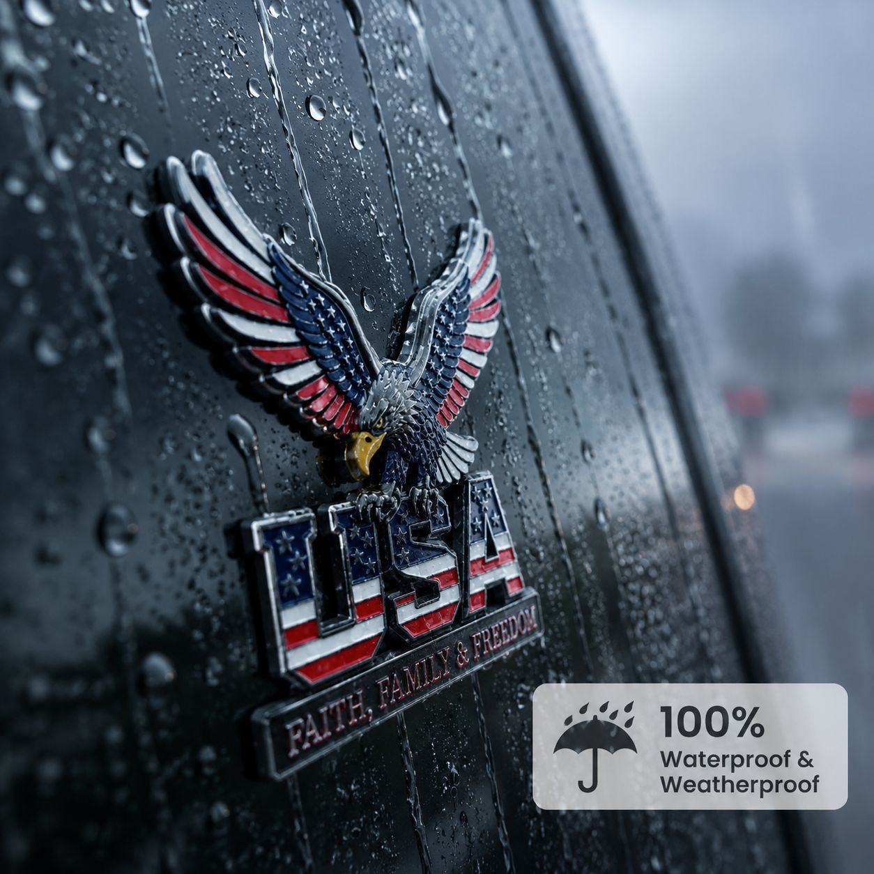 In Stock Usa Faith Family Emblem Metal American Eagle Car Sticker 3D White-Headed Eagle Car Decal