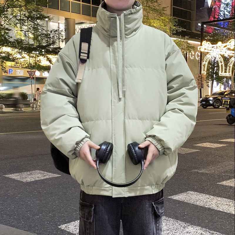 Unisex Padded Jacket With Stand-up Collar Warm Winter Coat_voghion.com