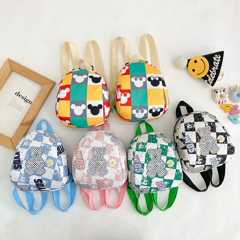Summer New Children's Small Backpack Cartoon Korean Style Bear Kindergarten Schoolbag Waterproof Cute Girl Double Shoulder Bag