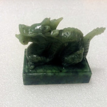 和田玉碧玉玉玺描金印章铭文刻章篆刻印文玉章印玺摆件