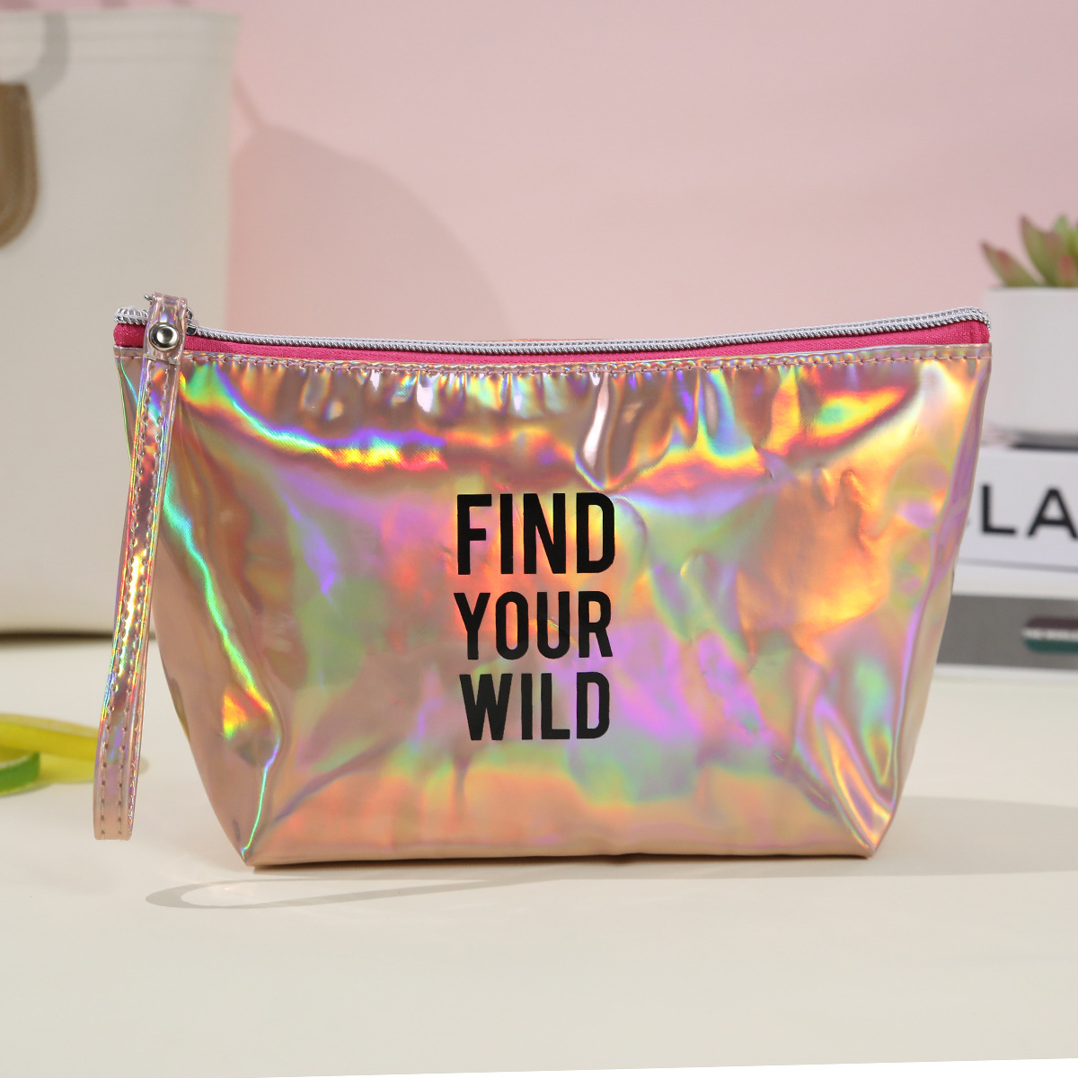 Spot bolsa de cosméticos láser de PU a prueba de agua bolsa de almacenamiento de lavado de viaje portátil bolsa de regalo de colores al por mayor