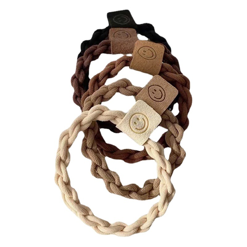 Smiley cara lazo del pelo cuerda simple banda de goma elástica de alta color sólido moda pelo cuerda accesorios para el cabello nuevo lazo del pelo banda de goma al por mayor