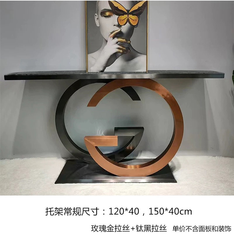 Ingeniería de lujo ligero de la pizarra de roca italiana pie de mesa de entrada moderna simple pasillo de entrada sala de estar frente a la pared vista final porche