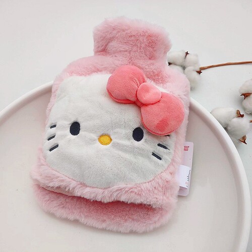 New Sanrio pvc hot water bottle water filled cartoon plush hand and foot warm water bag new internet celebrity hand warmer wholesale