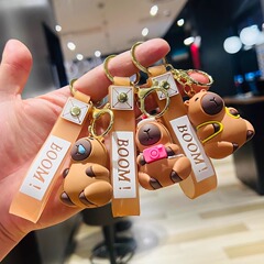 网红可爱卡通卡皮巴拉钥匙扣创意立体手机包包挂饰精致包包挂件