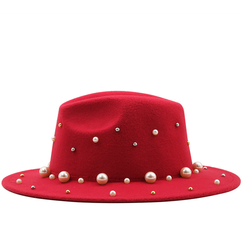40g Weight Housewarming, Anniversary, Business, Wedding, Birthday, Festival Occasion Solid Color Pattern Unisex Gender Basic Style Royal Blue, White, Red, Camel, Black Color Retro Woolen Jazz Big Brim Top Hat 5