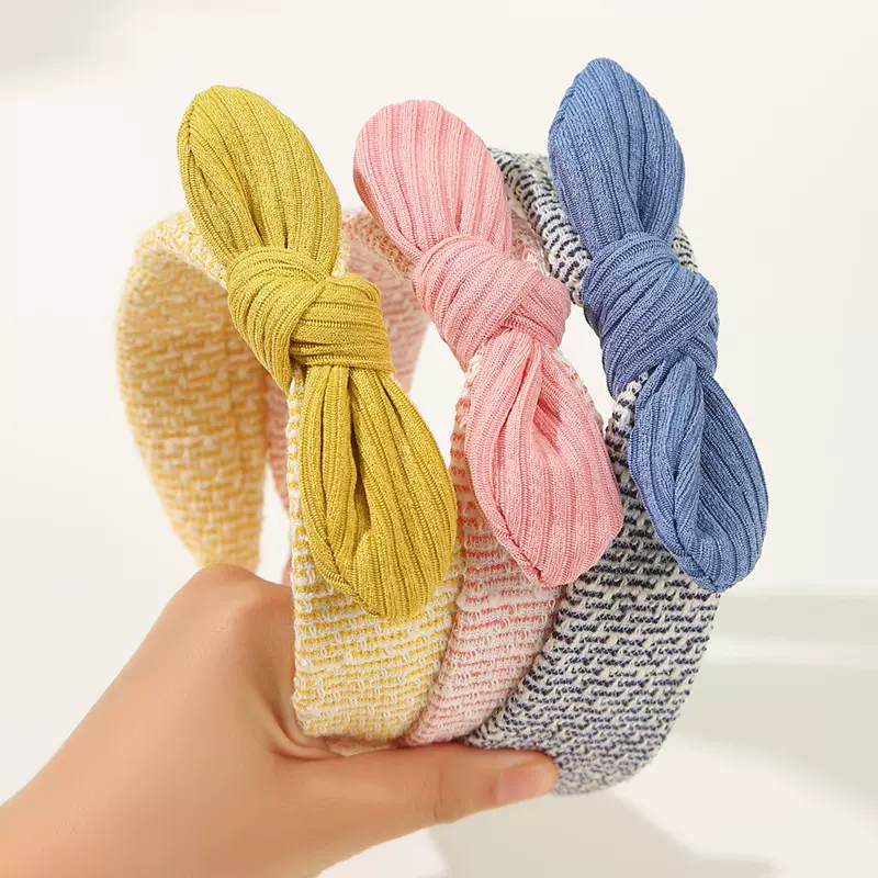 韩版新款甜美可爱蝴蝶结发箍女压发宽边布艺头箍秋冬百搭简约发饰