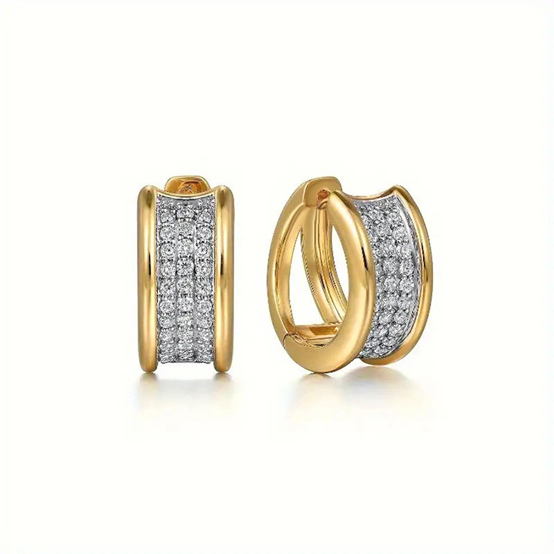 Boucles d'oreilles créoles en zircon haut de gamme chic_voghion.com