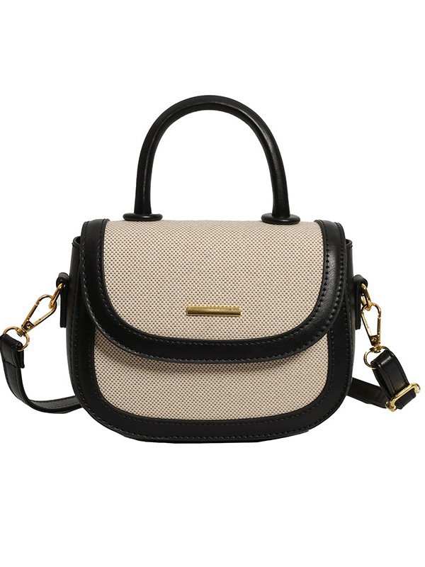 Bolsos de silla de mano de alta textura para mujeres 2026 nueva moda transfronteriza retro color contrastante empalme mochila de hombro