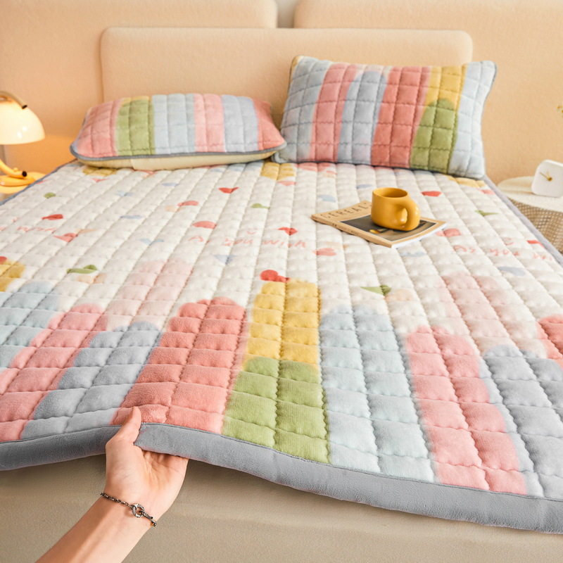 Class A Thickened Milk Velvet Mattress Winter Warm Coral Velvet Bed Mattress Household Folding Cushion Dormitory Mat