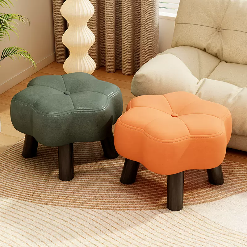 小凳子家用客厅坐墩茶几沙发凳创意花朵板凳软包儿童门口换鞋矮凳