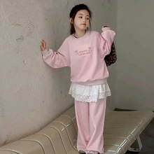 女童秋装套装2025新款中大童时髦洋气韩版休闲卫衣卫裤时尚两件套
