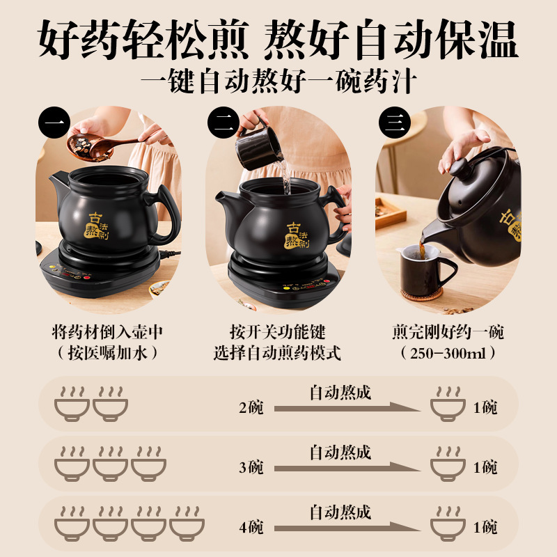 Hangfang 全自動煎じ薬ポット、漢方薬電気煎じポット、家庭用漢方薬専用薬ポット、漢方薬ポット、キャセロール|undefined