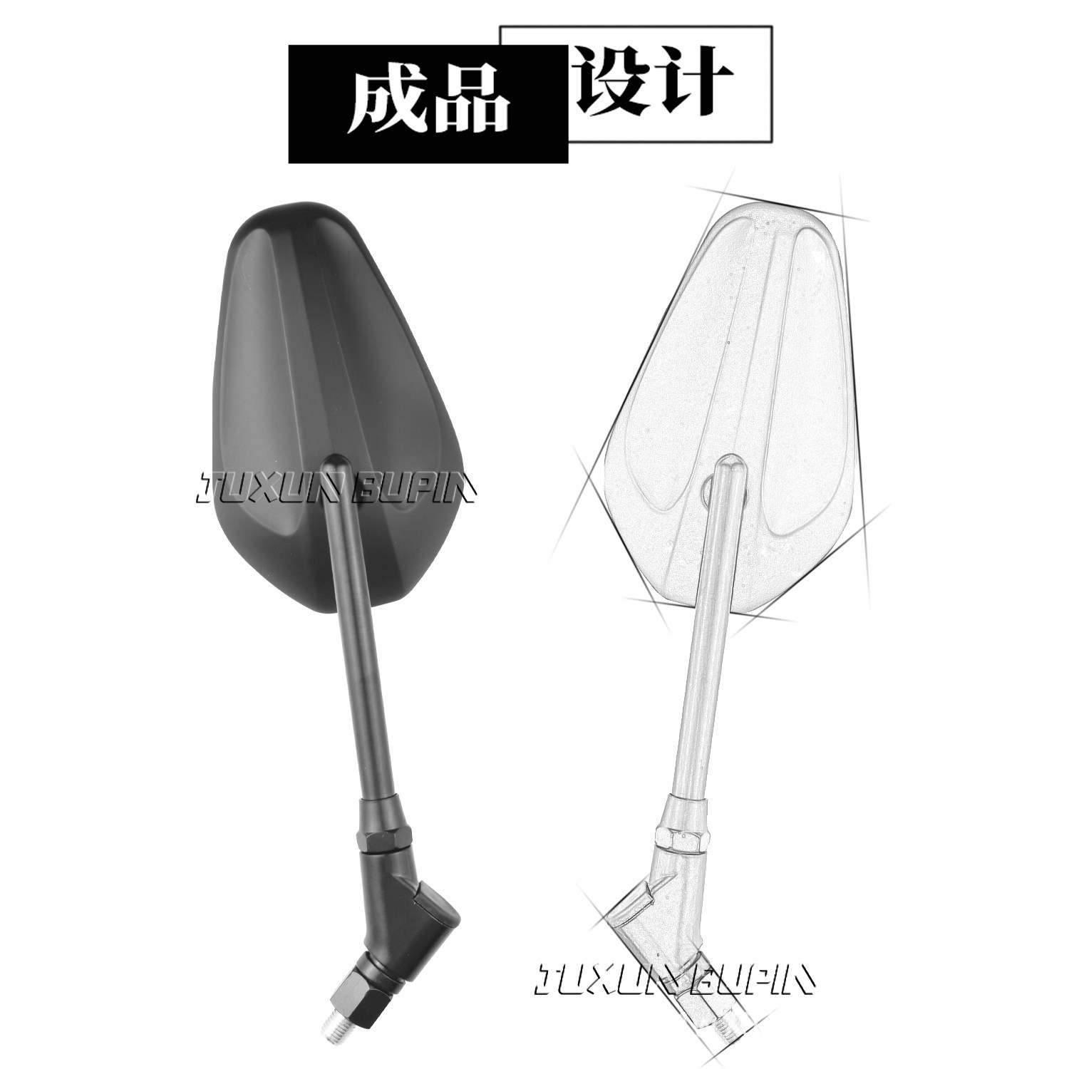 Suitable for Jihua AE8, Niu NLT, Ninebot E300P electric vehicles and motorcycles, universal modified rearview mirror
