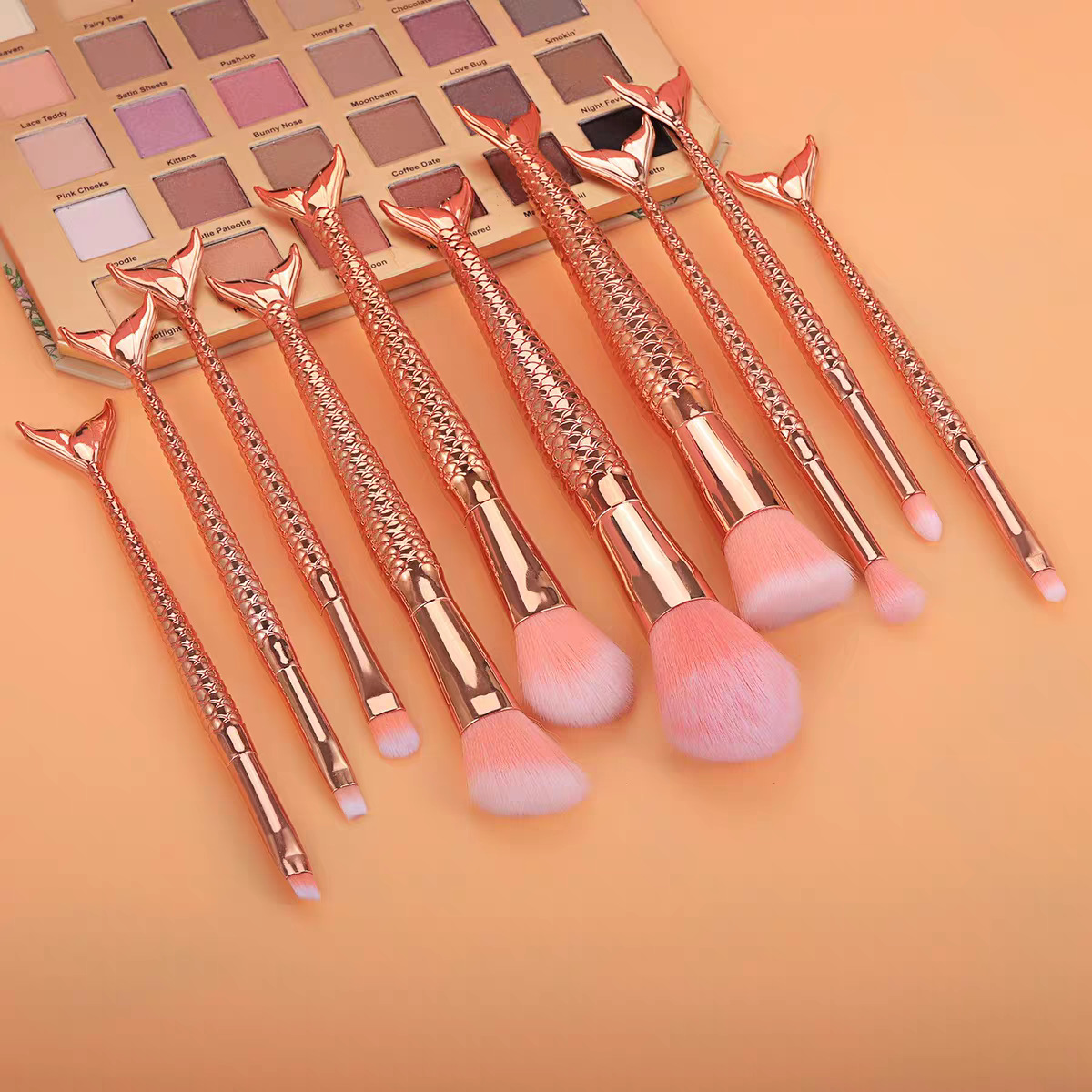 Mermaid Gradient Eye Makeup Brush Set 3D Mermaid Makeup Brush Powder Eye Shadow Brush Spot Wholesale