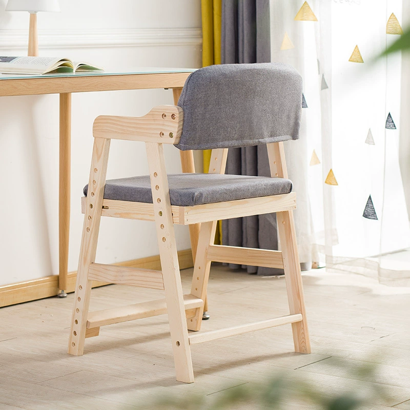 Детский обучающий стул, массив дерева, регулируемая спинка, стул для коррекции осанки школьника, обеденный стул, защита позвоночника