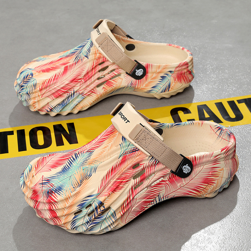 Croc Shoes Men's Eva Soft Sole 2025 New Export Large Size 47 Size Croc Shoes Camouflage Printed Beach Shoes