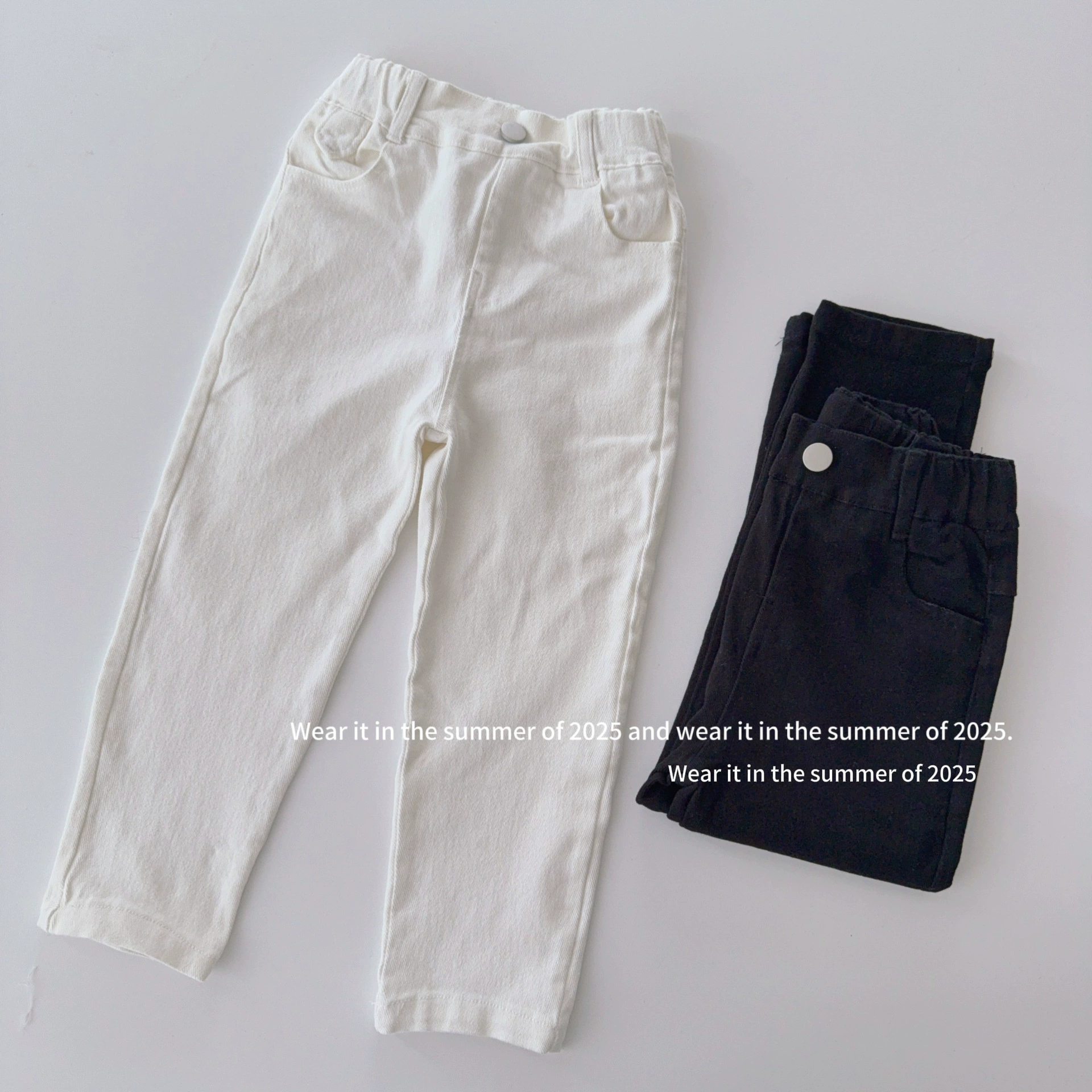 Летние весенние эластичные брюки, детский карандаш, slim fit