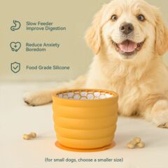 アマゾンの新型犬用スローフード食器ペットスローフード食器吸盤付きむせ防止食器猫犬が食器を舐める