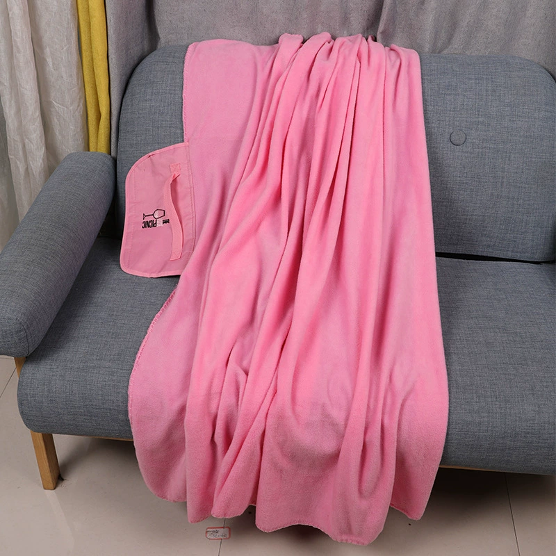 Плед для пикника из полярной флисовой ткани, однотонный, рекламный подарок, экспорт, двусторонний плед из полярной флисовой ткани, возможно нанесение логотипа