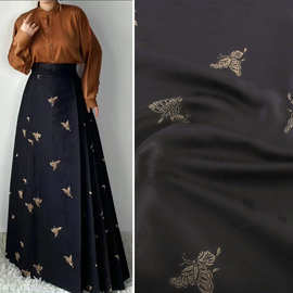 《SY028百蝶》汉服马面裙国风服装布料锦缎妆花提花织金面料